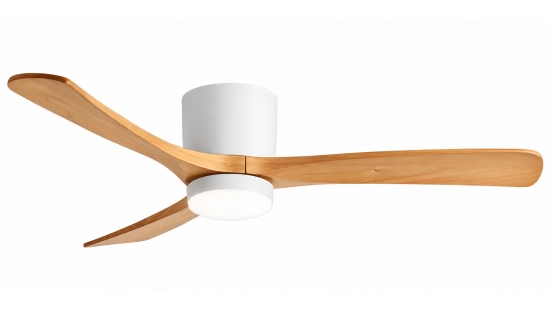 White flush-mount fan with honey wood blades_1792658010.png